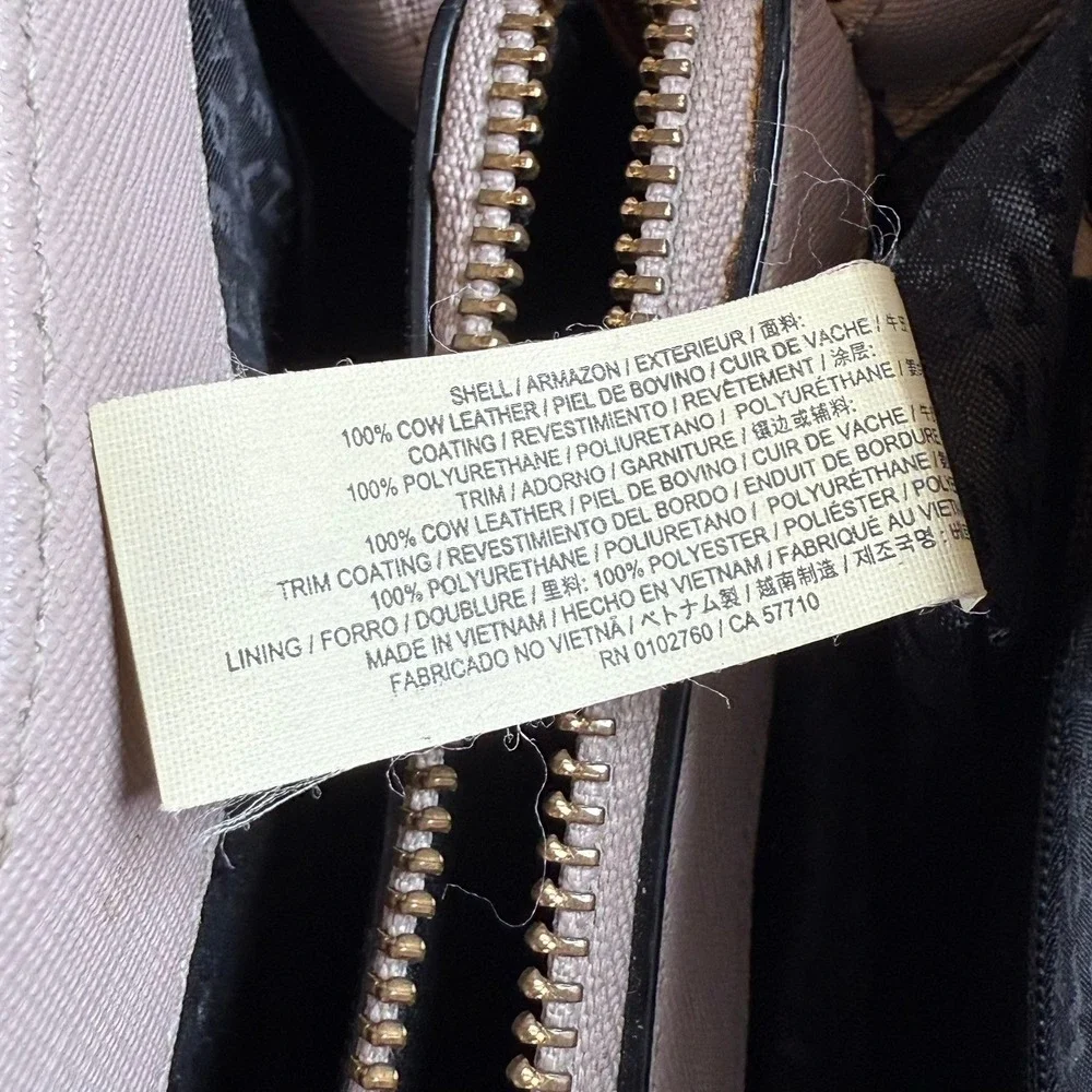 Kate Spade New York Laurel Way Evangelie Satchel Bag Taupe Black Leather